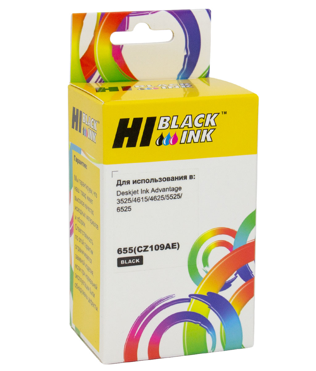 Картридж Hi-Black (HB-CZ109AE) для HP DeskJet 3525/ 4615/ 4625/ 5525/ 6525, №655, чёрный
