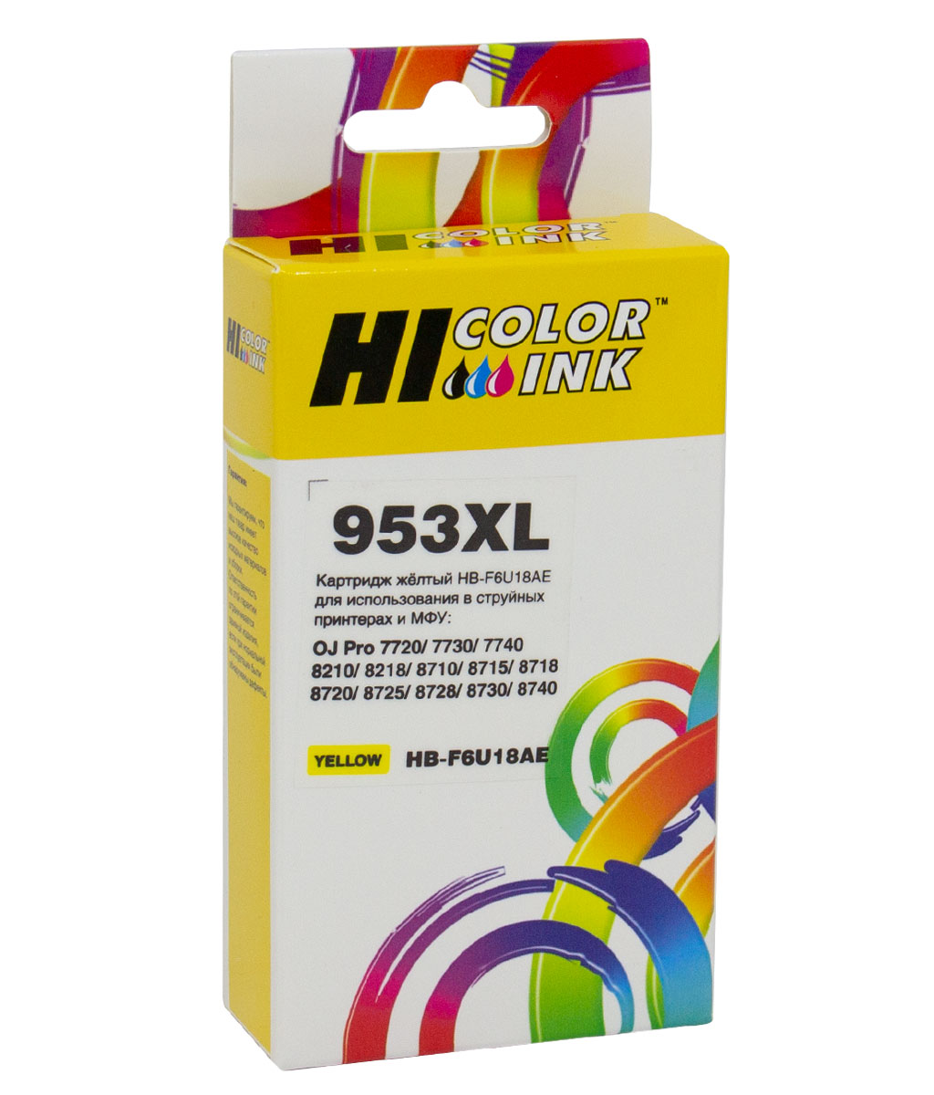 Картридж Hi-Black (HB-F6U18AE) для HP OfficeJet Pro 8710/ 8715/ 8720/ 8730/ 8210/ 8725, №953XL, жёлтый