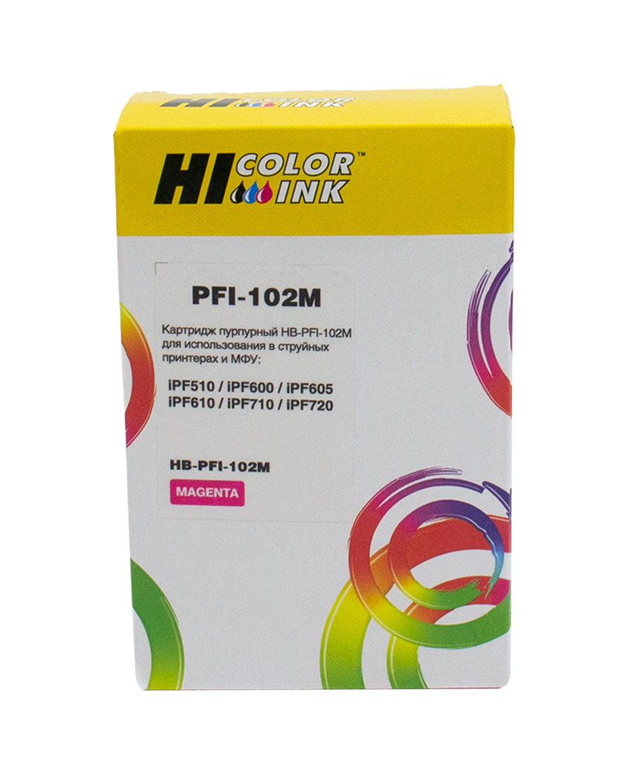 Картридж Hi-Black (HB-PFI-102M) для Canon imagePROGRAF iPF510/ iPF600/ iPF710, пурпурный