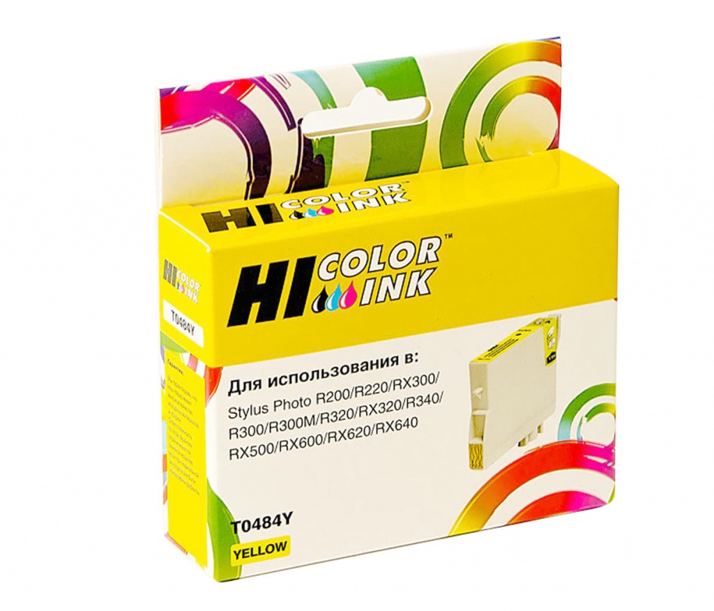 Картридж Hi-Black (HB-T0484) для Epson Stylus Photo R200/ R300/ RX500/ RX600, жёлтый