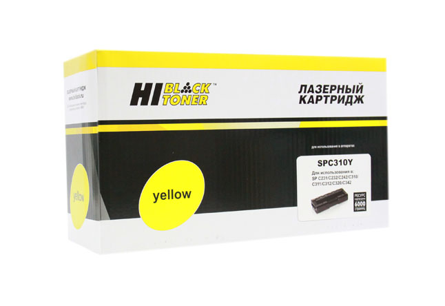 Картридж лазерный Hi-Black (HB-SP-C310Y) для Ricoh Aficio SP C231/ 232/ 242/ 310/ 311/ 312/ 320, жёлтый (6000 стр.)