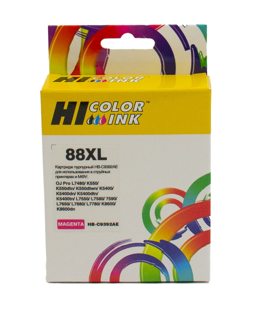Картридж Hi-Black (HB-C9392AE) для HP OfficeJet Pro K550, №88XL, пурпурный
