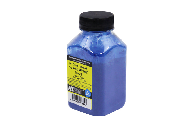 Тонер Hi-Black (Тип 2.2) химический для HP Color LJ Pro M452/ MFP M477, голубой, 125 г.