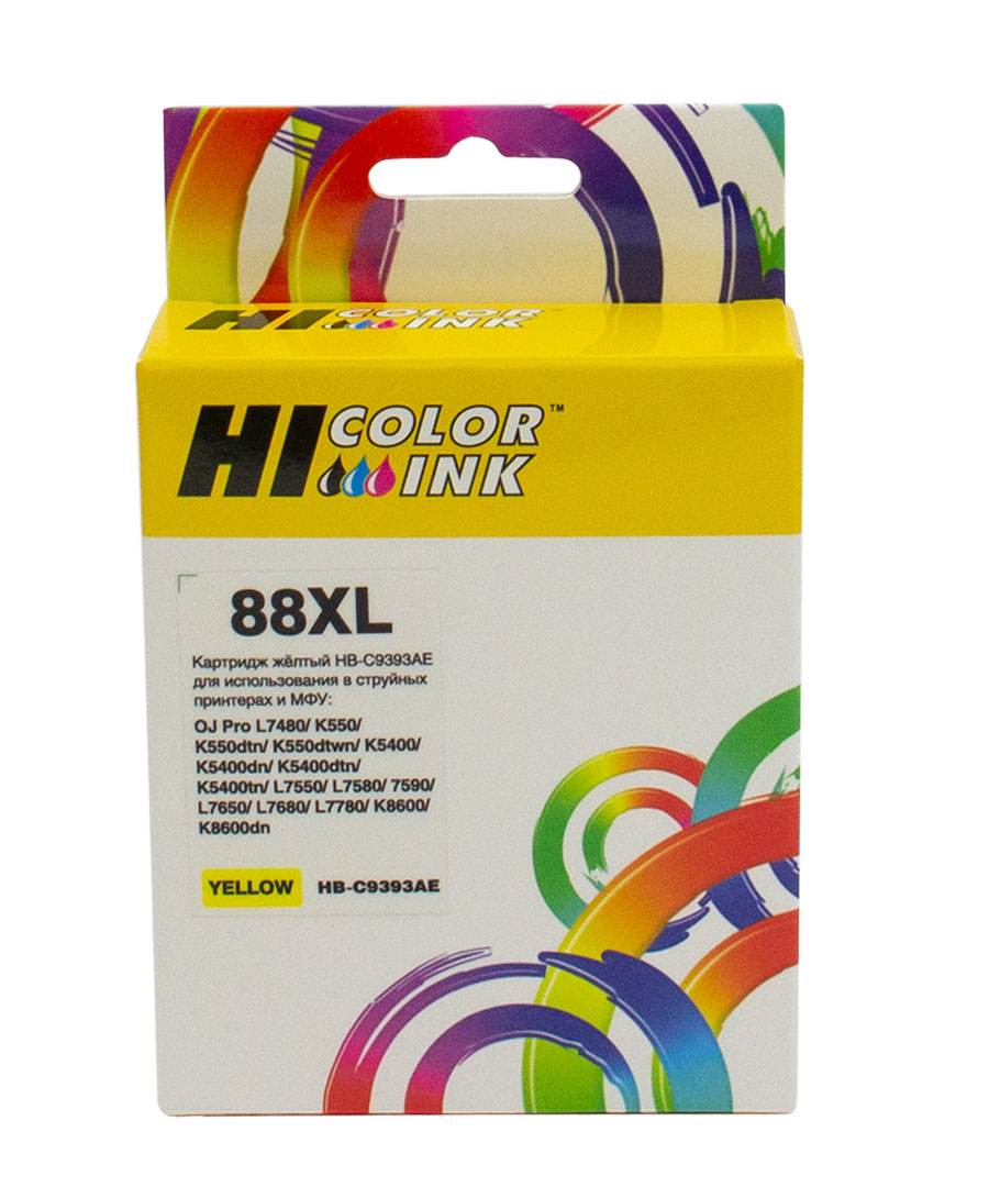 Картридж Hi-Black (HB-C9393AE) для HP OfficeJet Pro K550, №88XL, жёлтый