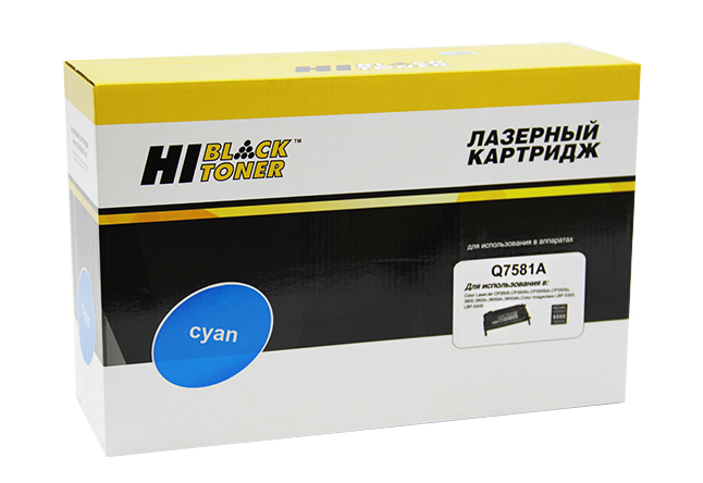 Картридж лазерный Hi-Black (HB-Q7581A) для HP CLJ 3800/ CP3505/ Canon MF-8450, голубой (6000 стр.)