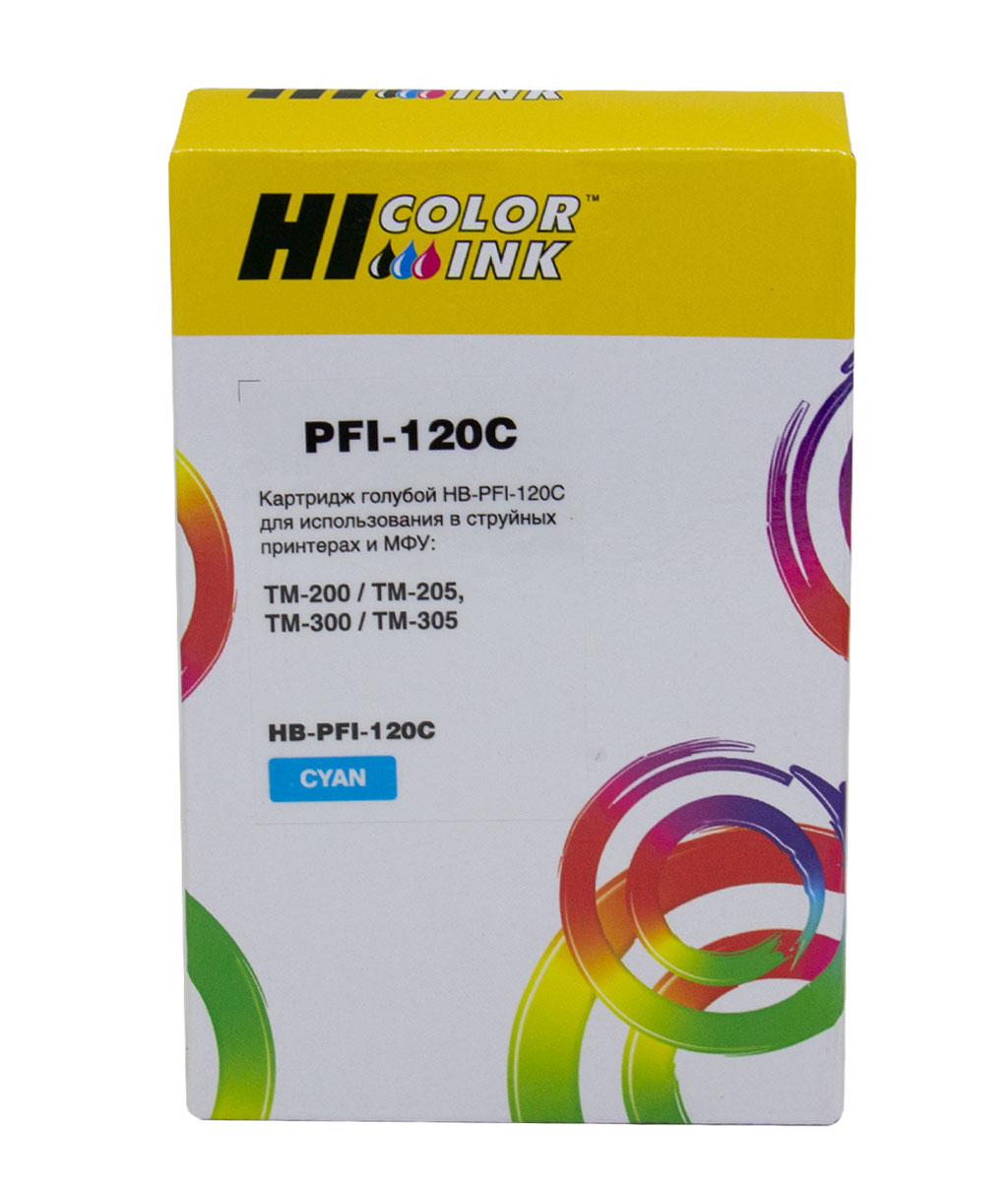 Картридж Hi-Black (HB-PFI-120C) для Canon imagePROGRAF TM-200/ TM-205/ TM-300/ TM-305, голубой