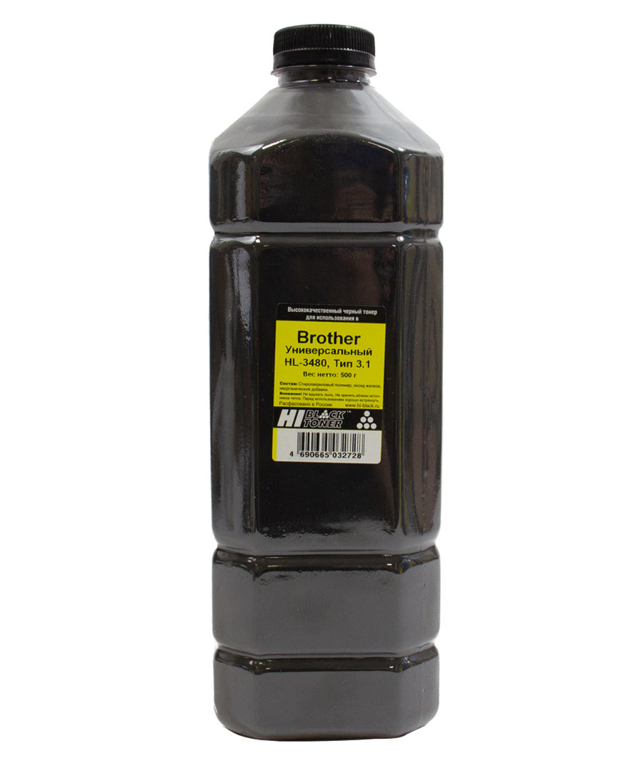 Тонер универсальный Hi-Black (TN-3480/ TN-3430) для Brother HL-3480, Тип 3.1, чёрный (500 гр.)