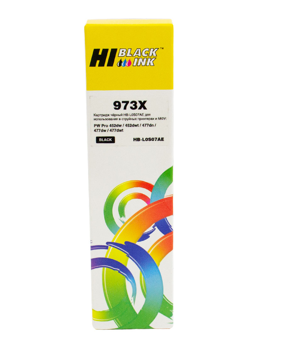 Картридж Hi-Black (HB-L0S07AE) для HP PageWide Pro 477dw/ 452dw, №973X, чёрный