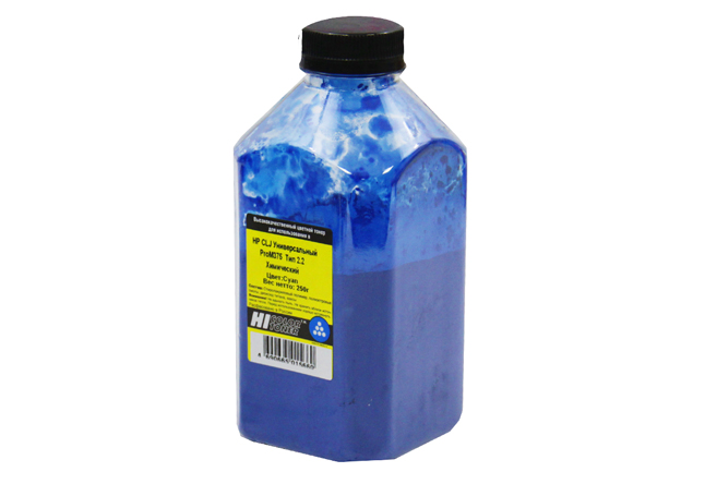 Тонер универсальный Hi-Black (Тип 2.2) химический для HP Color LJ Pro M375, голубой, 250 г.