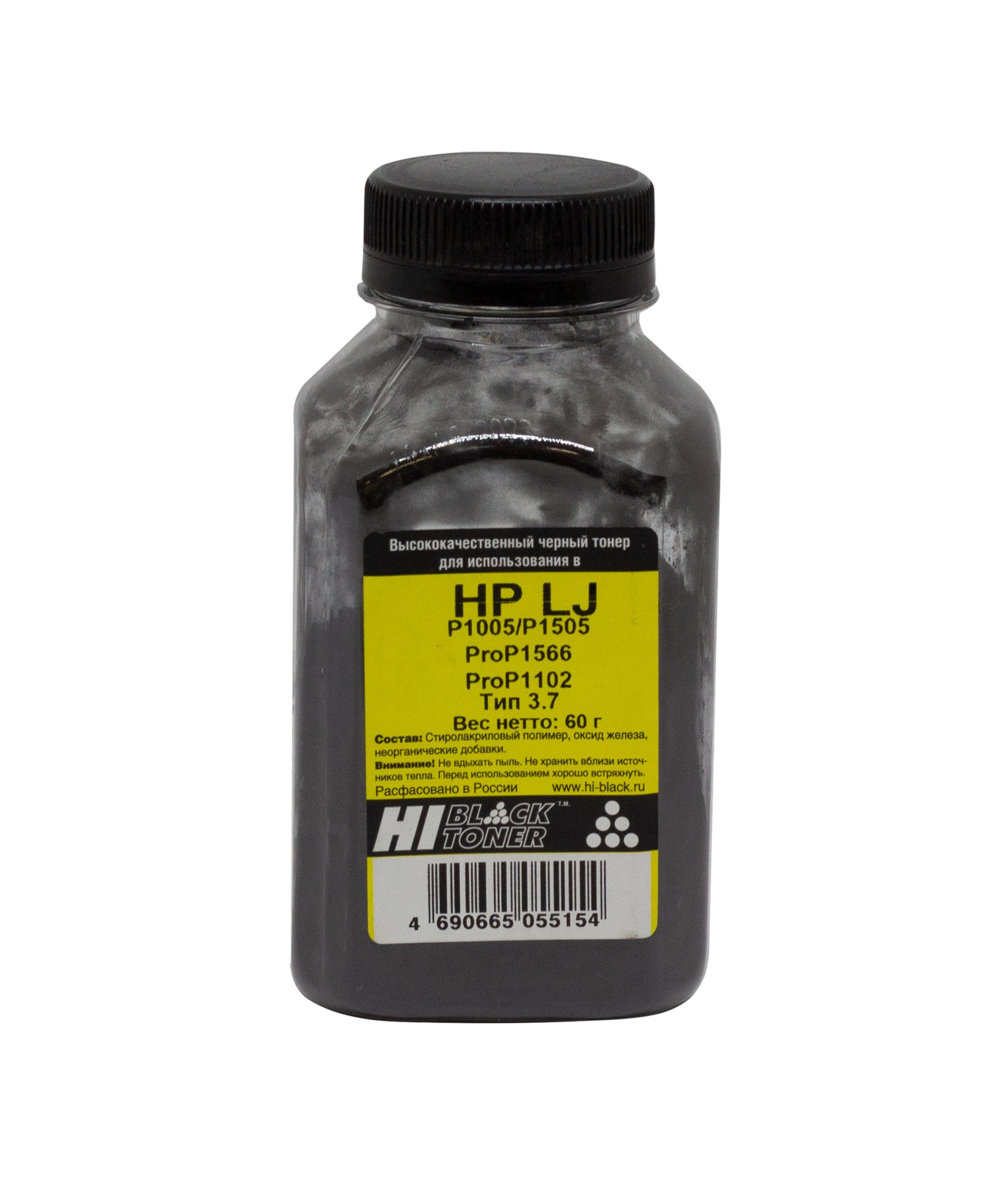 Тонер Hi-Black (CB435A) для HP LJ P1005/ P1505/ Pro P1566/ Pro P1102, Тип 3.7, чёрный (60 гр.)