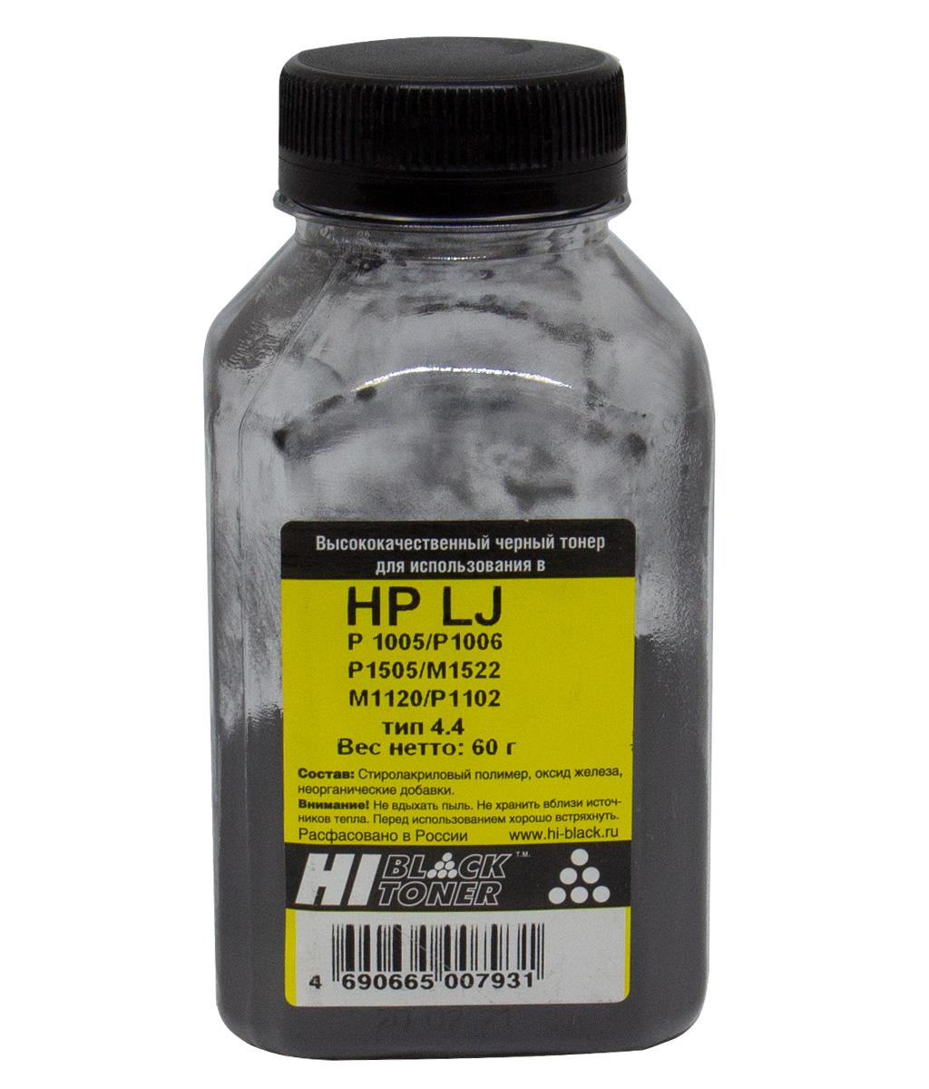 Тонер Hi-Black (CB435A) для HP LJ P1005/ P1006/ P1505/ M1522/ M1120/ P1102, Тип 4.4, чёрный (60 гр.)
