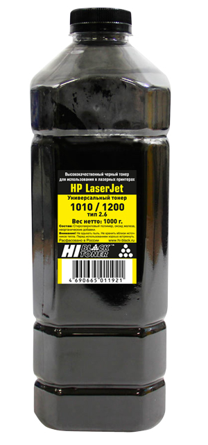 Тонер Hi-Black Универсальный для HP LJ 1010/ 1200, тип 2.6, черный, 1 кг.