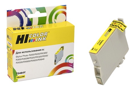 Картридж Hi-Black (HB-T0484) для Epson Stylus Photo R200/ R300/ RX500/ RX600, жёлтый (460 стр.)