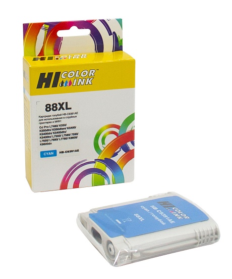 Картридж Hi-Black (HB-C9391AE) для HP OfficeJet Pro K550, №88XL, голубой