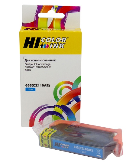 Картридж Hi-Black (HB-CZ110AE) для HP DeskJet 3525/ 4615/ 4625/ 5525/ 6525, №655, голубой