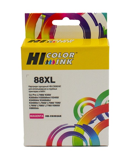Картридж Hi-Black (HB-C9392AE) для HP OfficeJet Pro K550, №88XL, пурпурный