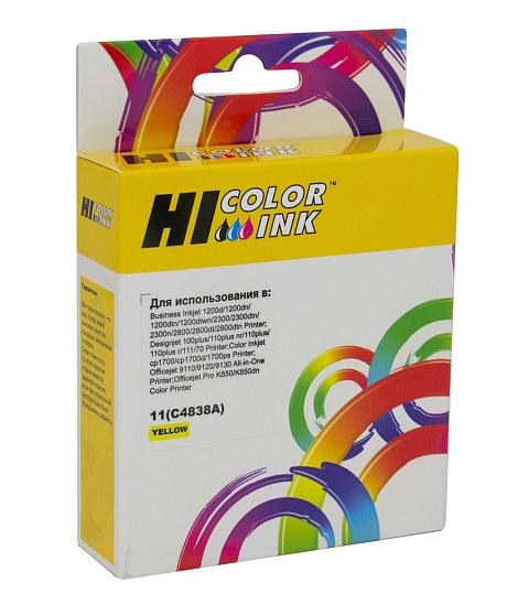 Картридж Hi-Black (HB-C4838A) для HP Business InkJet 1000/ 1200d/ 2300n/ 2800/ DesignJet 100, №11, жёлтый
