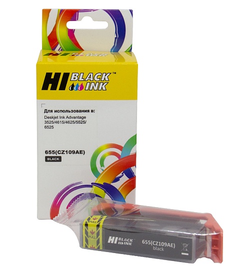 Картридж Hi-Black (HB-CZ109AE) для HP DeskJet 3525/ 4615/ 4625/ 5525/ 6525, №655, чёрный