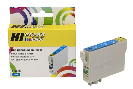 Картридж Hi-Black (HB-T1282) для Epson Stylus S22/ SX125/ SX420W/ SX425W/ BX305F, голубой (260 стр.)