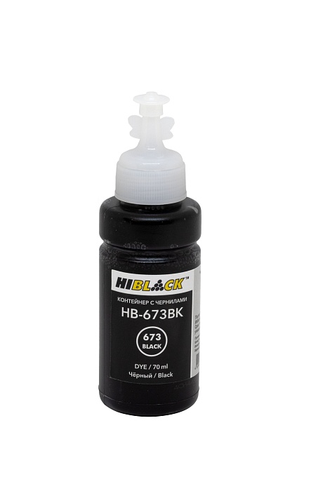 Контейнер с чернилами Hi-Black (HB-673Bk) для Epson L800/ L801/ L810/ L850, чёрные, (70 мл.), C13T67314A