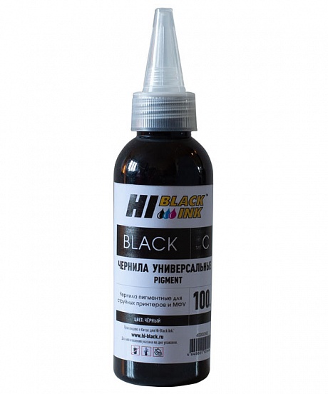 Чернила Hi-Black Универсальные HB-Ink-C-100-pBk для Canon, пигментные, черные, 100 мл.