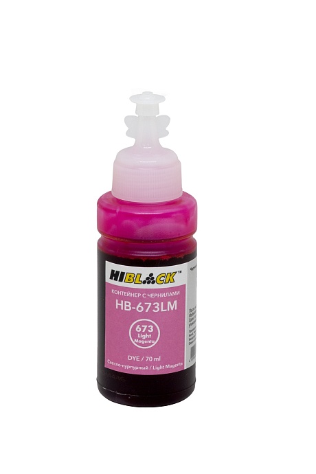 Контейнер с чернилами Hi-Black (HB-673LM) для Epson L800/ L801/ L810/ L850, светло-пурпурные, (70 мл.), C13T67364A