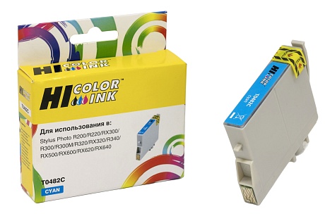 Картридж Hi-Black (HB-T0482) для Epson Stylus Photo R200/ R300/ RX500/ RX600, голубой (460 стр.)