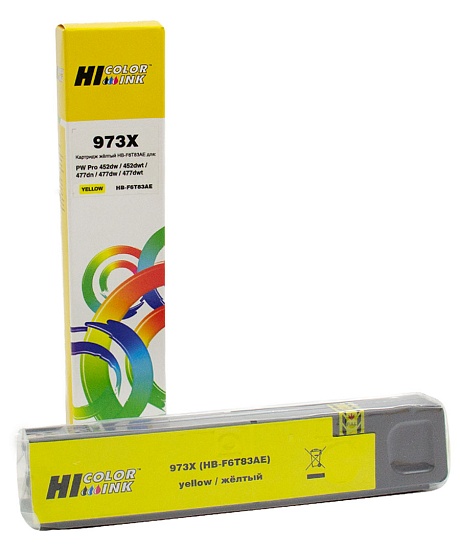 Картридж Hi-Black (HB-F6T83AE) для HP PageWide Pro 477dw/ 452dw, №973X, жёлтый