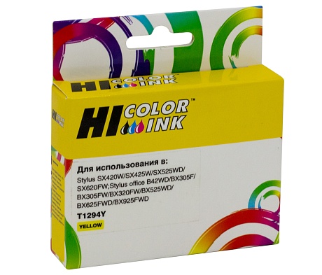 Картридж Hi-Black (HB-T1294) для Epson Stylus SX230/ SX235W/ SX420W/ SX425W/ BX305F, жёлтый