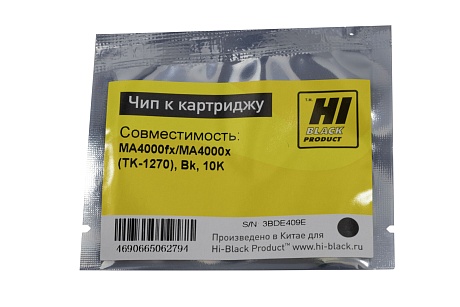 Чип Hi-Black (TK-1270) для Kyocera ECOSYS MA4000fx/ MA4000x, чёрный (10 000 стр.)