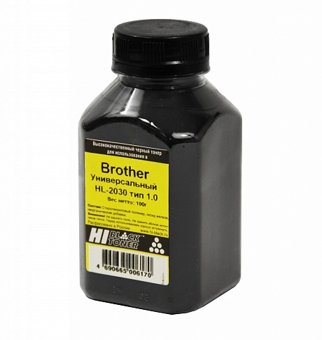 Тонер универсальный Hi-Black (TN-2075/ TN-2135) для Brother HL-2030, Тип 1.0, чёрный (100 гр.)