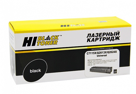 Картридж лазерный универсальный Hi-Black HB-C7115X/Q2613X/Q2624X для HP LJ 1200/ 1300/ 1150, чёрный (4000 стр.)