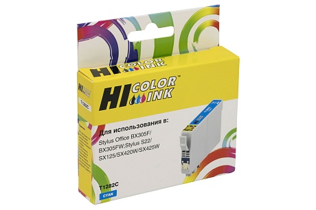 Картридж Hi-Black (HB-T1282) для Epson Stylus S22/ SX125/ SX420W/ SX425W/ BX305F, голубой (260 стр.)