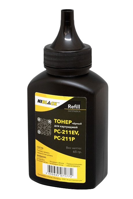 Тонер Hi-Black Refill для Pantum PC-211, чёрный (65 гр.)