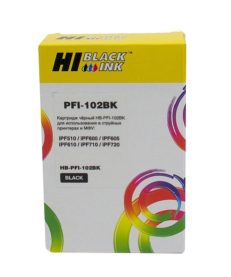 Картридж Hi-Black (HB-PFI-102BK) для Canon imagePROGRAF iPF510/ iPF600/ iPF710, чёрный