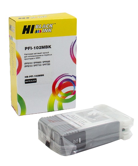 Картридж Hi-Black (HB-PFI-102MBK) для Canon imagePROGRAF iPF510/ iPF600/ iPF710, чёрный матовый