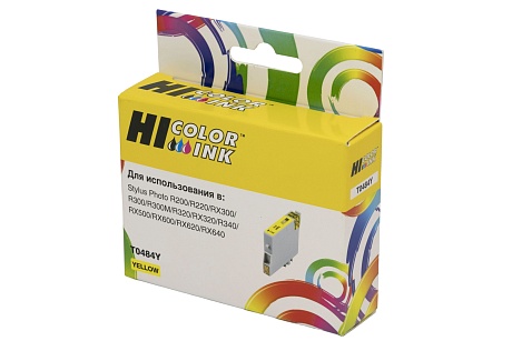 Картридж Hi-Black (HB-T0484) для Epson Stylus Photo R200/ R300/ RX500/ RX600, жёлтый (460 стр.)