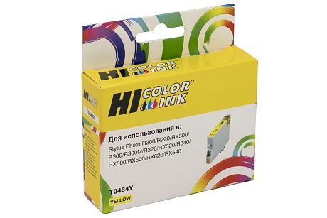 Картридж Hi-Black (HB-T0484) для Epson Stylus Photo R200/ R300/ RX500/ RX600, жёлтый (460 стр.)