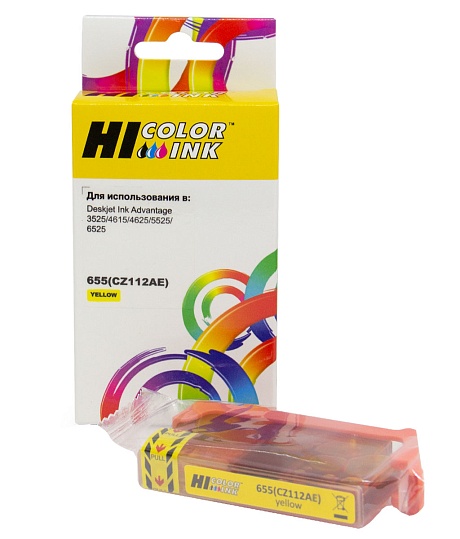 Картридж Hi-Black (HB-CZ112AE) для HP DeskJet 3525/ 4615/ 4625/ 5525/ 6525, №655, жёлтый
