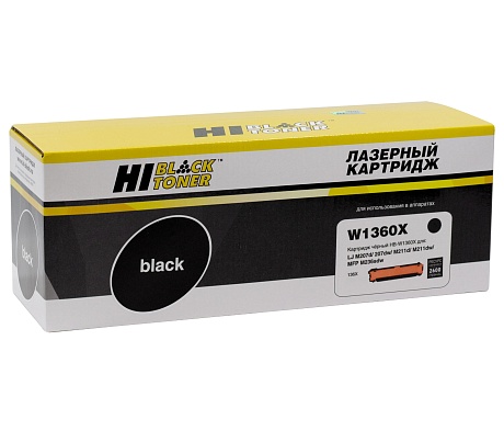 Тонер-картридж Hi-Black (HB-W1360X) для HP LJ M207d/ 207dw/ M211d/ MFP M236sdw, (с чипом), чёрный (2600 стр.)