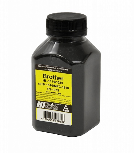 Тонер Hi-Black (TN-1075) для Brother HL-1110/ 1210/ DCP-1510/ MFC-1810, чёрный (40 гр.)